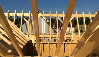 construction d'une charpente pour maison à ossature bois bioclimatique à Seltz - Bas-Rhin - Alsace