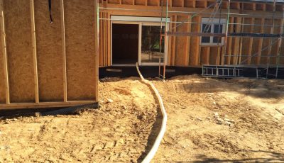 chantier maison à ossature bois situé dans la ville de Betschdorf, Bas-Rhin, Alsace