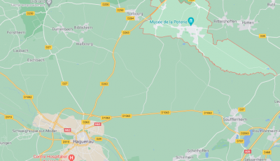 localisation du chantier de la construction d'une maison à ossature bois à Betschdorf, Bas-Rhin, Alsace